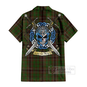 Murphy Tartan Hawaiian Shirt with Family Crest Celtic Skull Style - Tartan Vibes Clothing