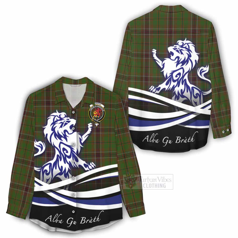 Murphy Tartan Women's Casual Shirt with Alba Gu Brath Regal Lion Emblem - Tartan Vibes Clothing