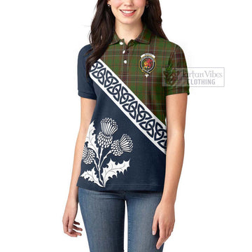 Murphy Tartan Women's Polo Shirt Featuring Thistle and Scotland Map - Tartanvibesclothing Store