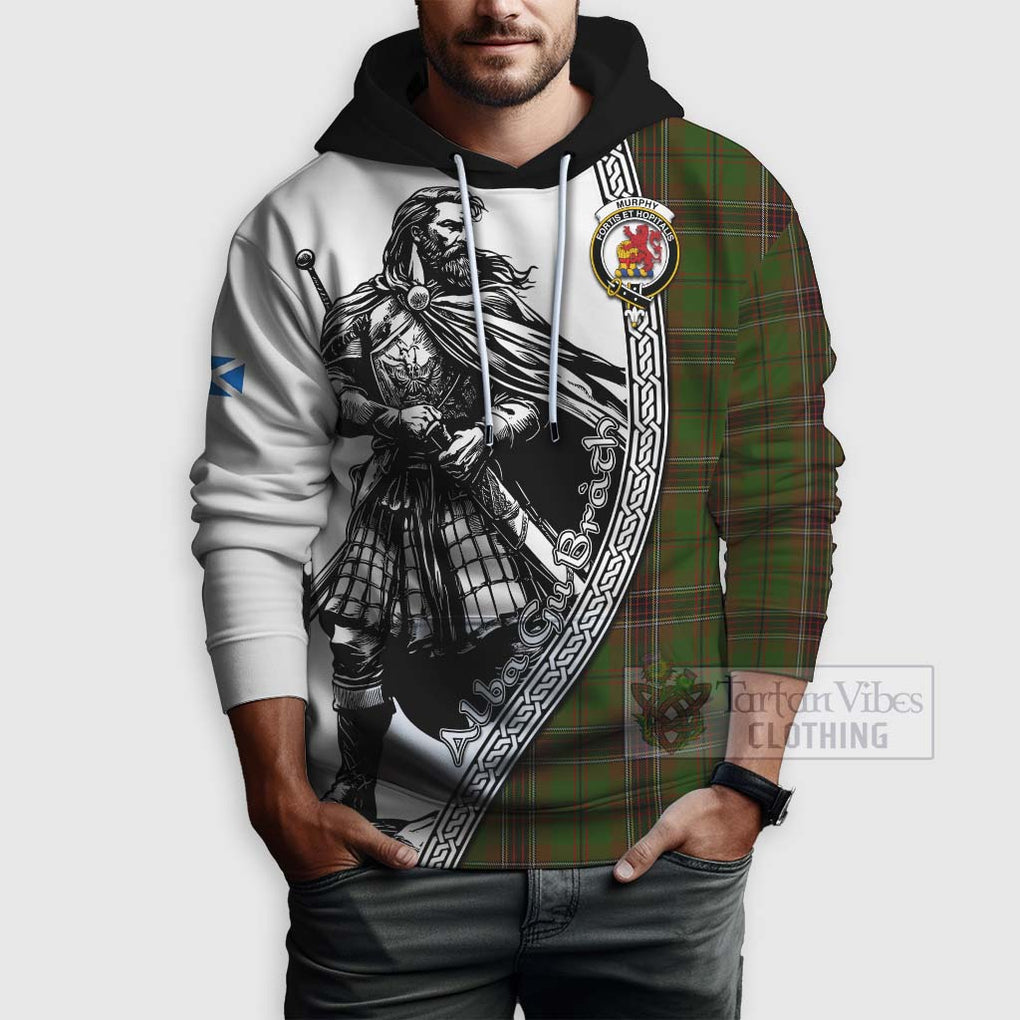 Murphy Tartan Clan Crest Hoodie with Highlander Warrior Celtic Style - Tartan Vibes Clothing
