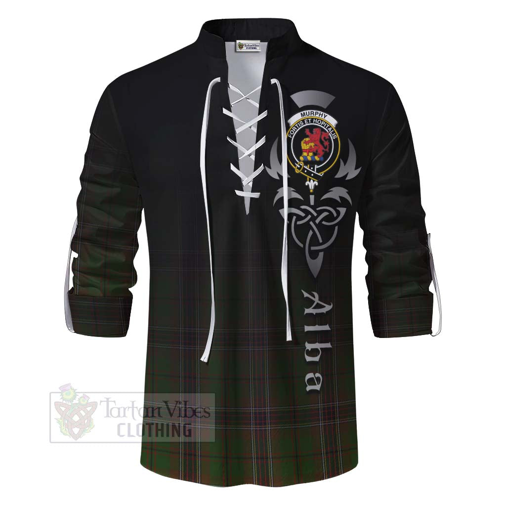 Murphy Tartan Ghillie Kilt Shirt Featuring Alba Gu Brath Family Crest Celtic Inspired - Tartan Vibes Clothing