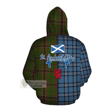 Murphy Tartan Cotton Hoodie Happy St. Andrew's Day Half Tartan Style Pullover Hoodie - Tartan Vibes Clothing
