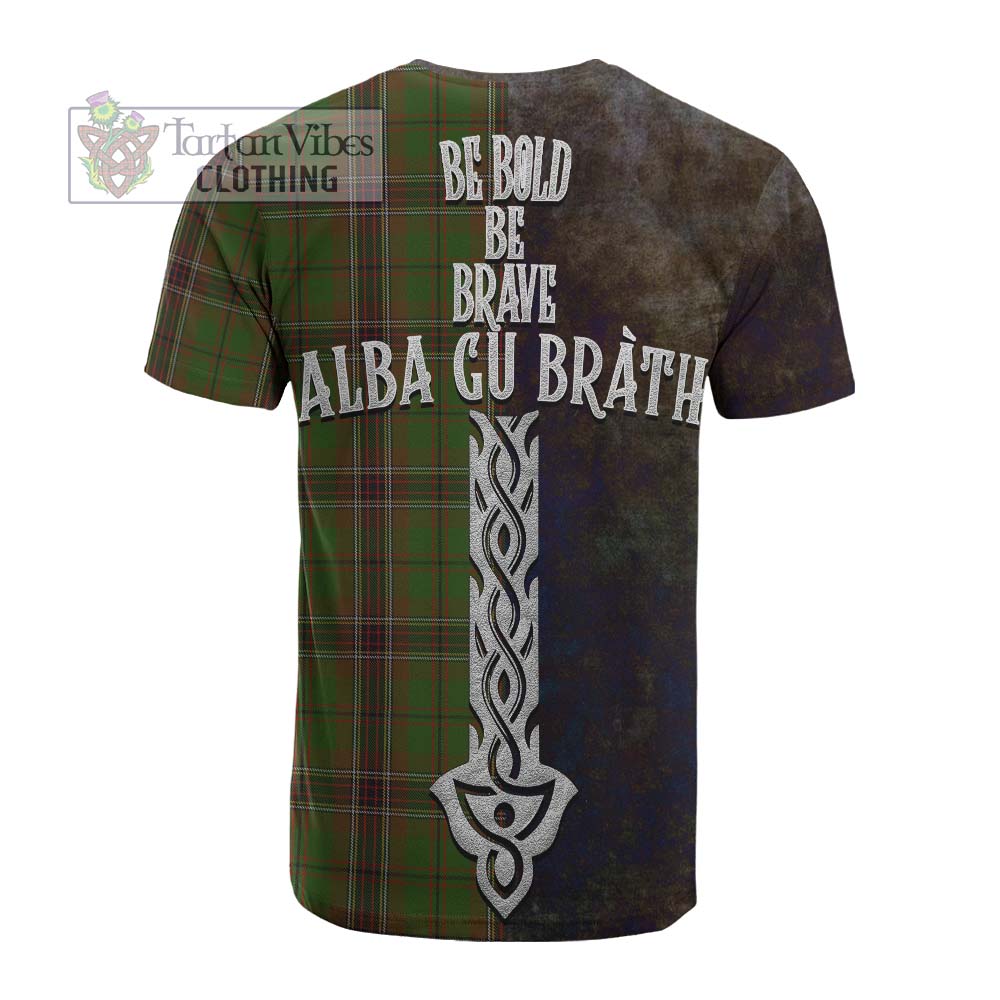 Tartan Vibes Clothing Murphy Tartan Family Crest Cotton T-shirt Alba Gu Brath Be Brave Lion Ancient Style