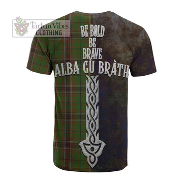 Tartan Vibes Clothing Murphy Tartan Family Crest Cotton T-shirt Alba Gu Brath Be Brave Lion Ancient Style
