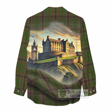 Murphy Tartan Family Crest Women's Casual Shirt with Scottish Ancient Castle Style - Tartan Vibes Clothing