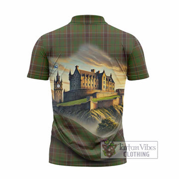 Murphy Tartan Family Crest Zipper Polo Shirt with Scottish Ancient Castle Style - Tartan Vibes Clothing