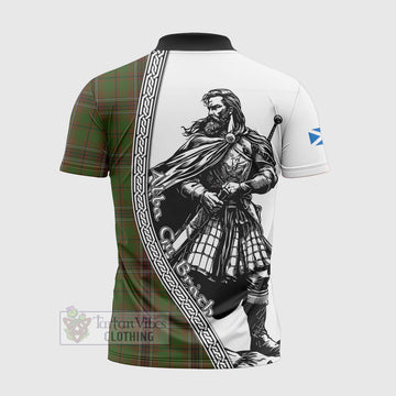 Murphy Tartan Clan Crest Zipper Polo Shirt with Highlander Warrior Celtic Style - Tartan Vibes Clothing