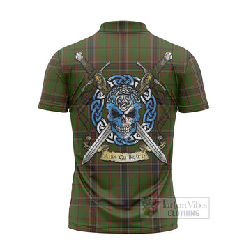 Murphy Tartan Zipper Polo Shirt with Family Crest Celtic Skull Style - Tartan Vibes Clothing
