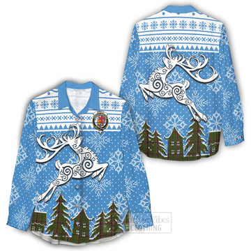 Murphy Clan Christmas Women's Casual Shirt Celtic Reindeer Style - Tartan Vibes Clothing