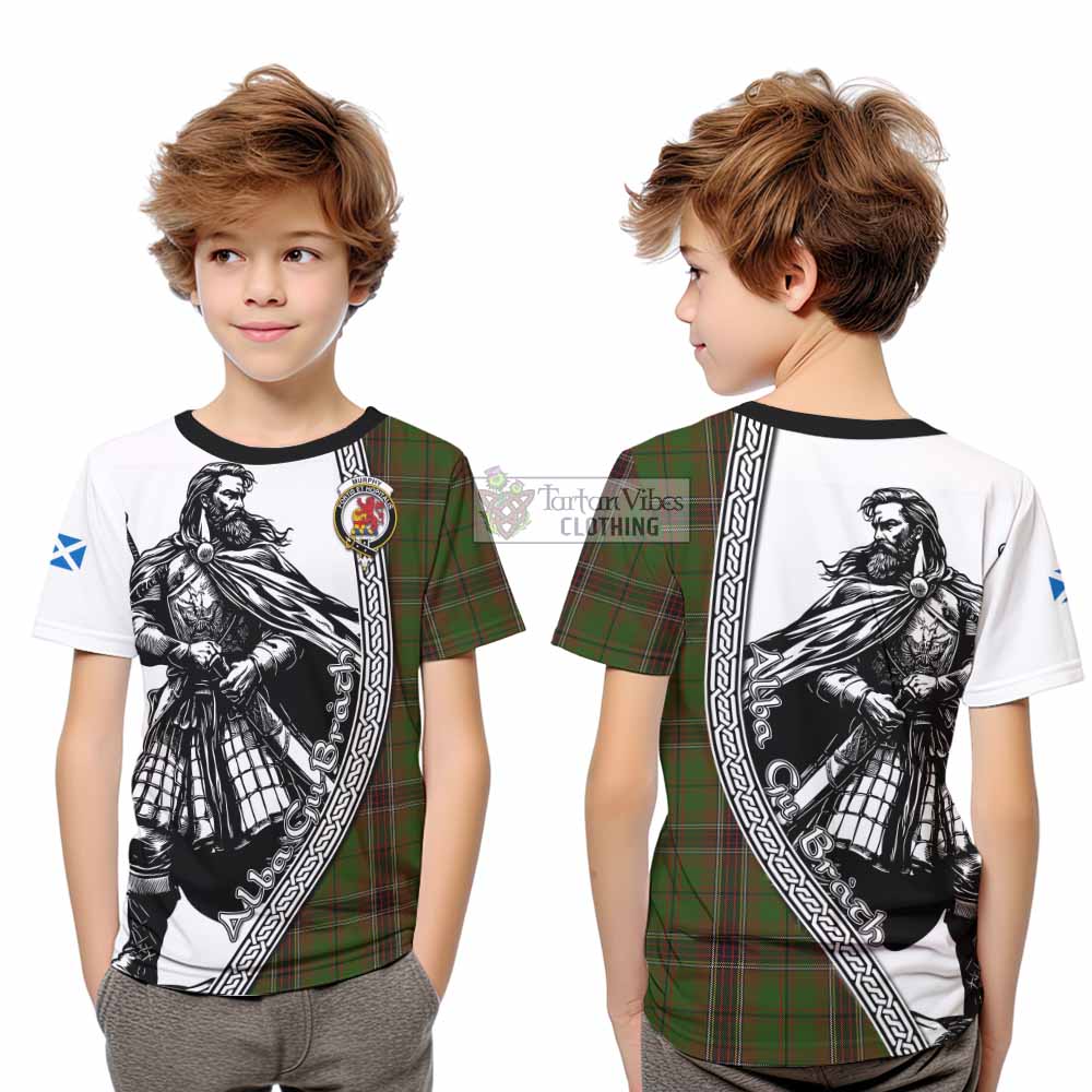 Murphy Tartan Clan Crest Kid T-Shirt with Highlander Warrior Celtic Style - Tartan Vibes Clothing