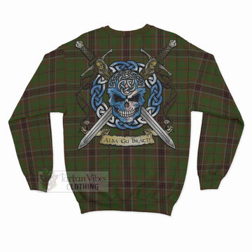 Murphy Tartan Sweatshirt with Family Crest Celtic Skull Style - Tartan Vibes Clothing