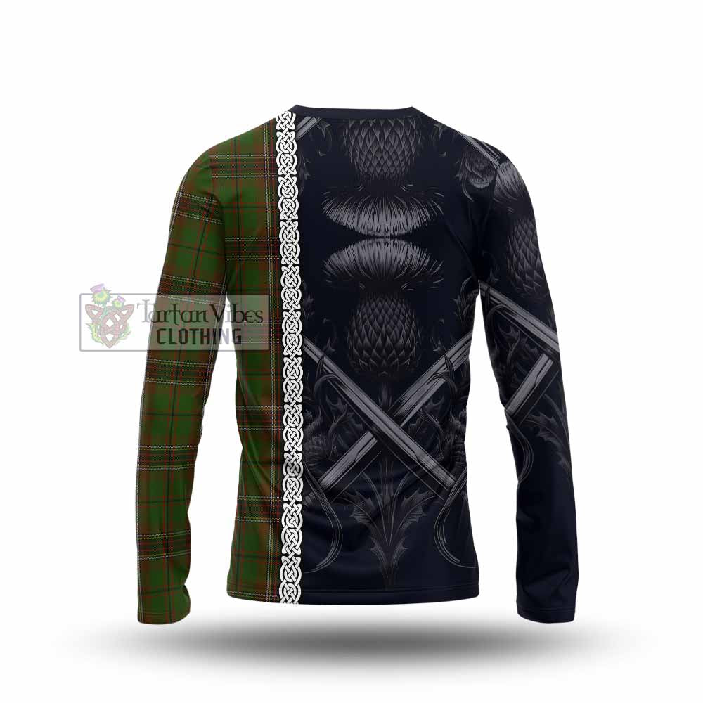 Murphy Tartan Long Sleeve T-Shirt with Family Crest Cross Sword Thistle Celtic Vibes - Tartan Vibes Clothing
