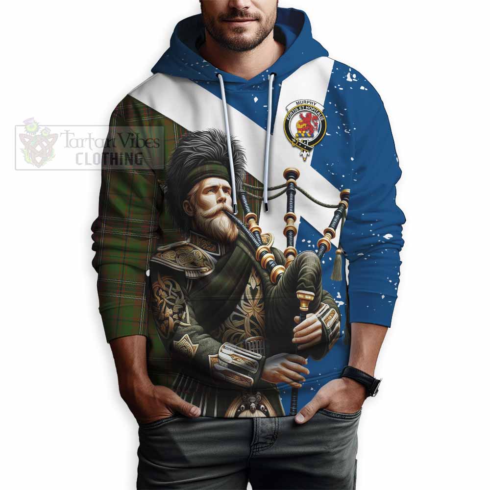 Murphy Tartan Hoodie with Family Crest Scottish Bagpiper Vibes - Tartan Vibes Clothing