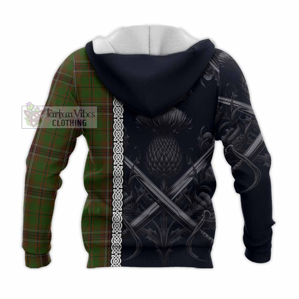 Murphy Tartan Knitted Hoodie with Family Crest Cross Sword Thistle Celtic Vibes - Tartan Vibes Clothing