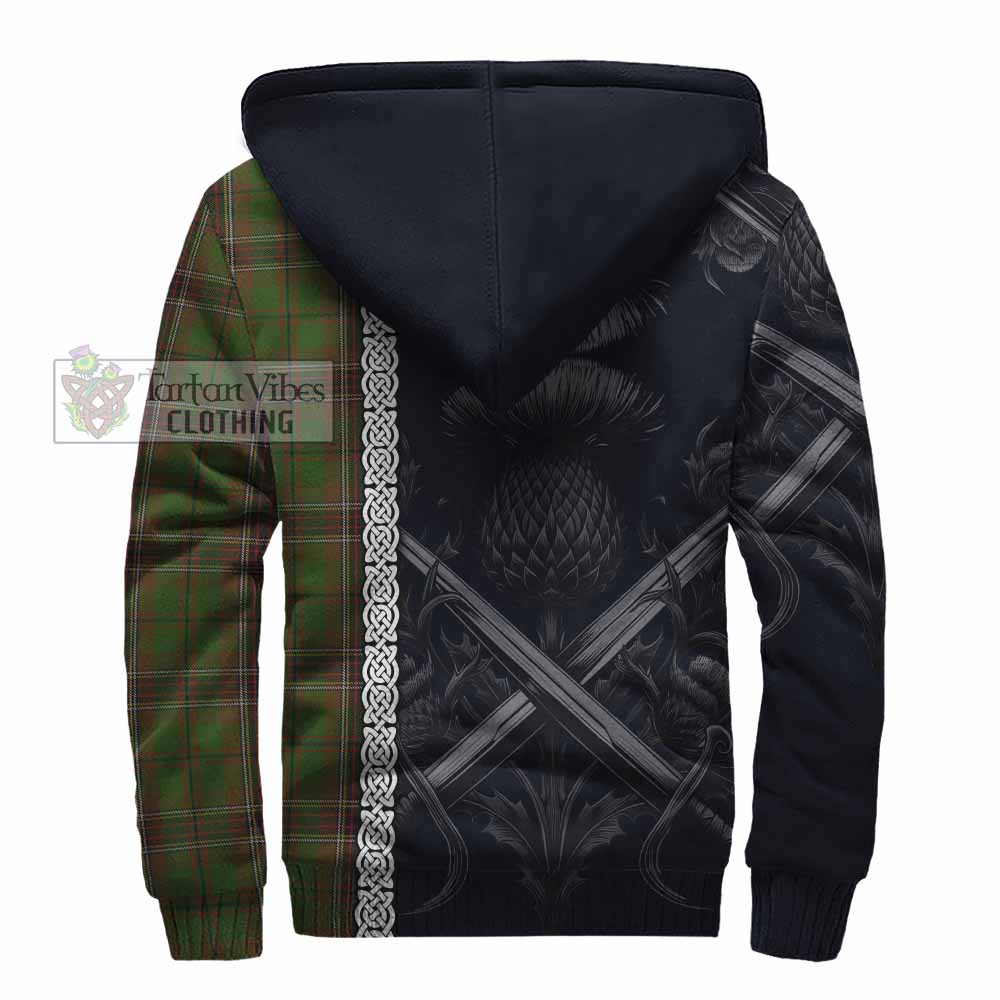 Murphy Tartan Sherpa Hoodie with Family Crest Cross Sword Thistle Celtic Vibes - Tartan Vibes Clothing
