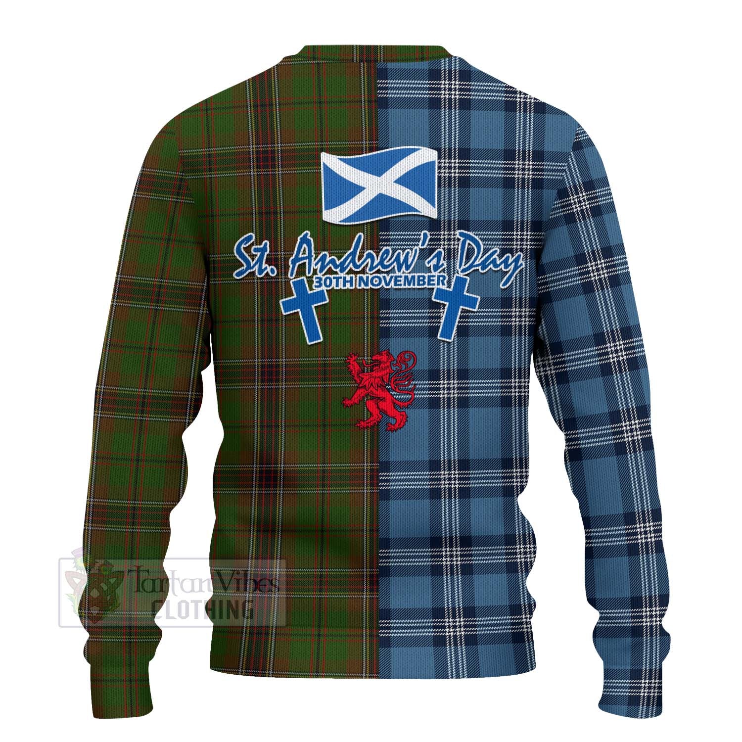 Murphy Tartan Knitted Sweater Happy St. Andrew's Day Half Tartan Style - Tartan Vibes Clothing