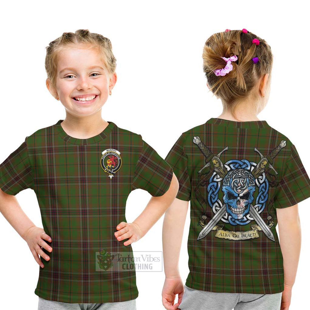 Murphy Tartan Kid T-Shirt with Family Crest Celtic Skull Style - Tartan Vibes Clothing