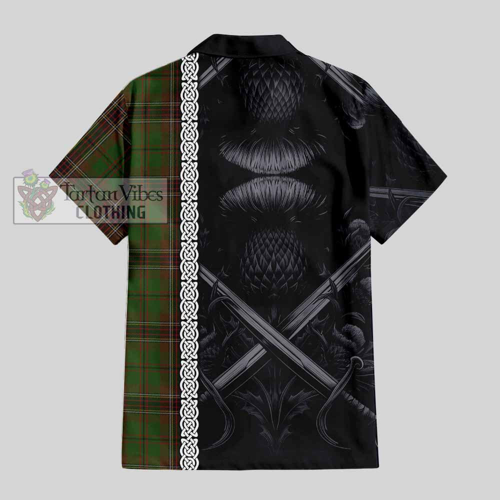 Murphy Tartan Hawaiian Shirt with Family Crest Cross Sword Thistle Celtic Vibes - Tartan Vibes Clothing
