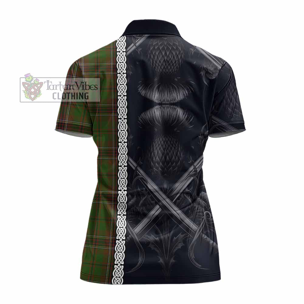 Murphy Tartan Women's Polo Shirt with Family Crest Cross Sword Thistle Celtic Vibes - Tartan Vibes Clothing