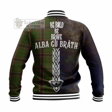 Tartan Vibes Clothing Murphy Tartan Family Crest Baseball Jacket Alba Gu Brath Be Brave Lion Ancient Style