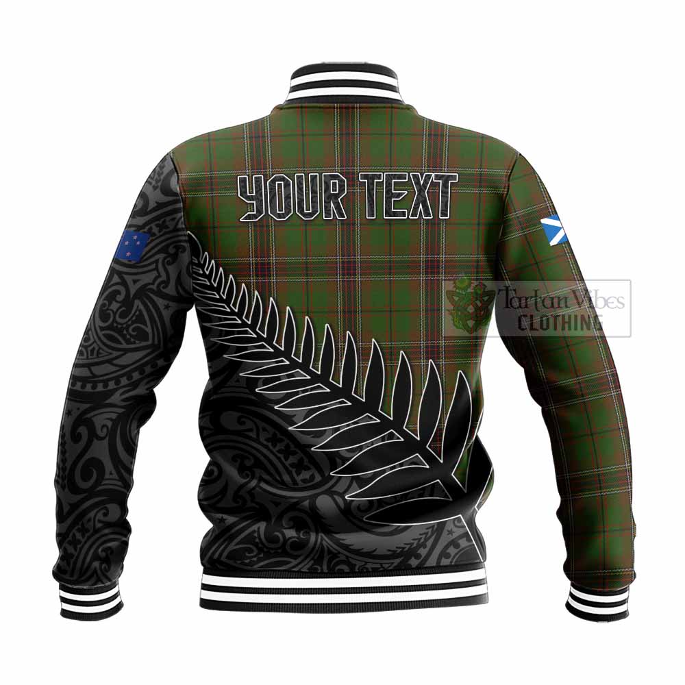 Murphy Crest Tartan Baseball Jacket with New Zealand Silver Fern Half Style - Tartan Vibes Clothing