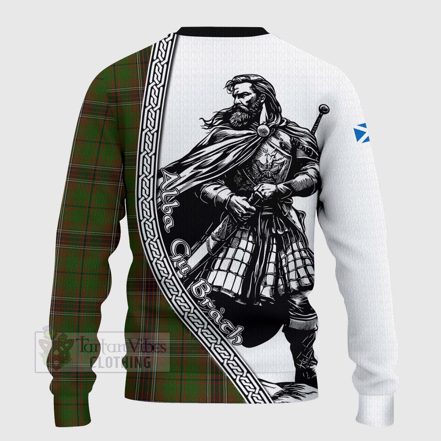 Murphy Tartan Clan Crest Knitted Sweater with Highlander Warrior Celtic Style - Tartan Vibes Clothing