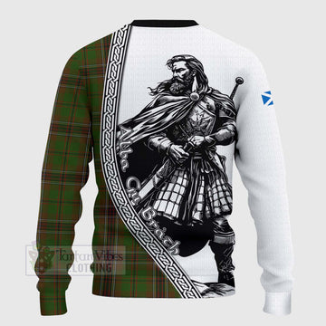 Murphy Tartan Clan Crest Knitted Sweater with Highlander Warrior Celtic Style - Tartan Vibes Clothing