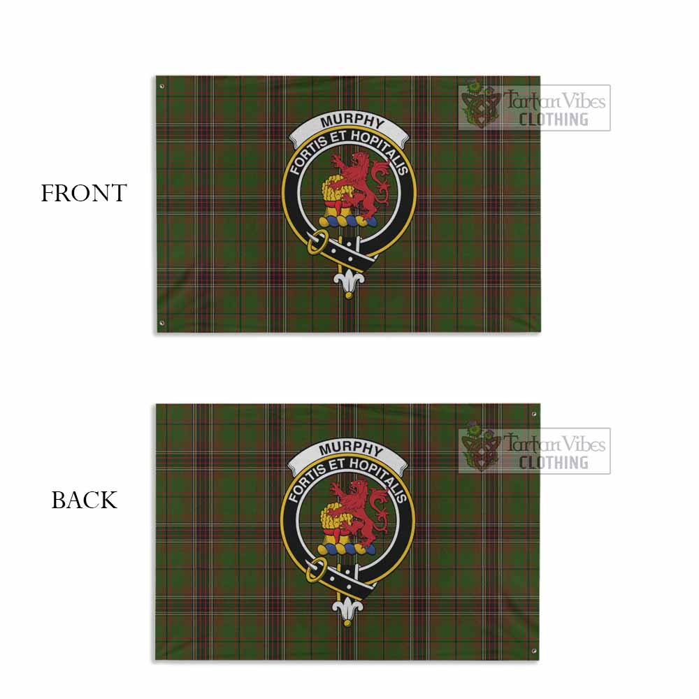 Tartan Vibes Clothing Murphy Tartan House Flag with Family Crest