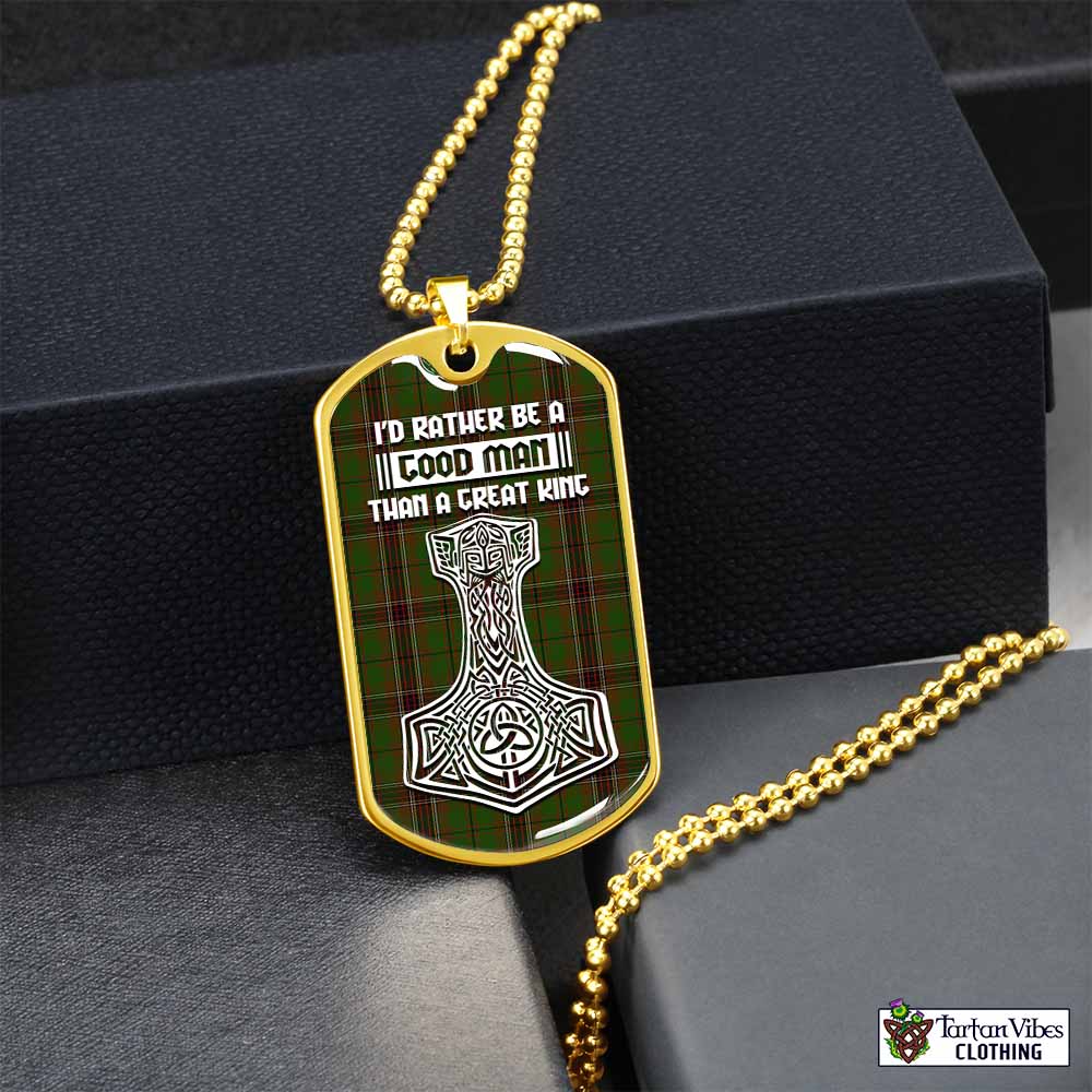 Murphy Tartan Dog Tag Necklace Viking Mjolnir Style Gold No - Tartan Vibes Clothing