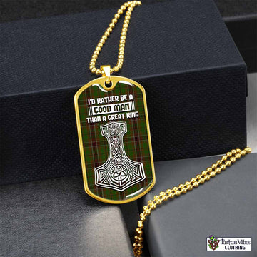 Tartan Vibes Clothing Murphy Tartan Dog Tag Necklace Viking Mjolnir Style