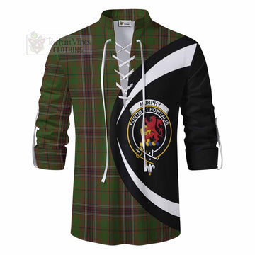 Murphy Tartan Ghillie Kilt Shirt with Family Crest Circle Style - Tartan Vibes Clothing