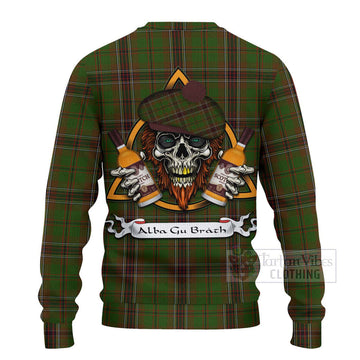 Murphy Tartan Ugly Sweater with Family Crest and Bearded Skull Holding Bottles of Whiskey - Tartan Vibes Clothing