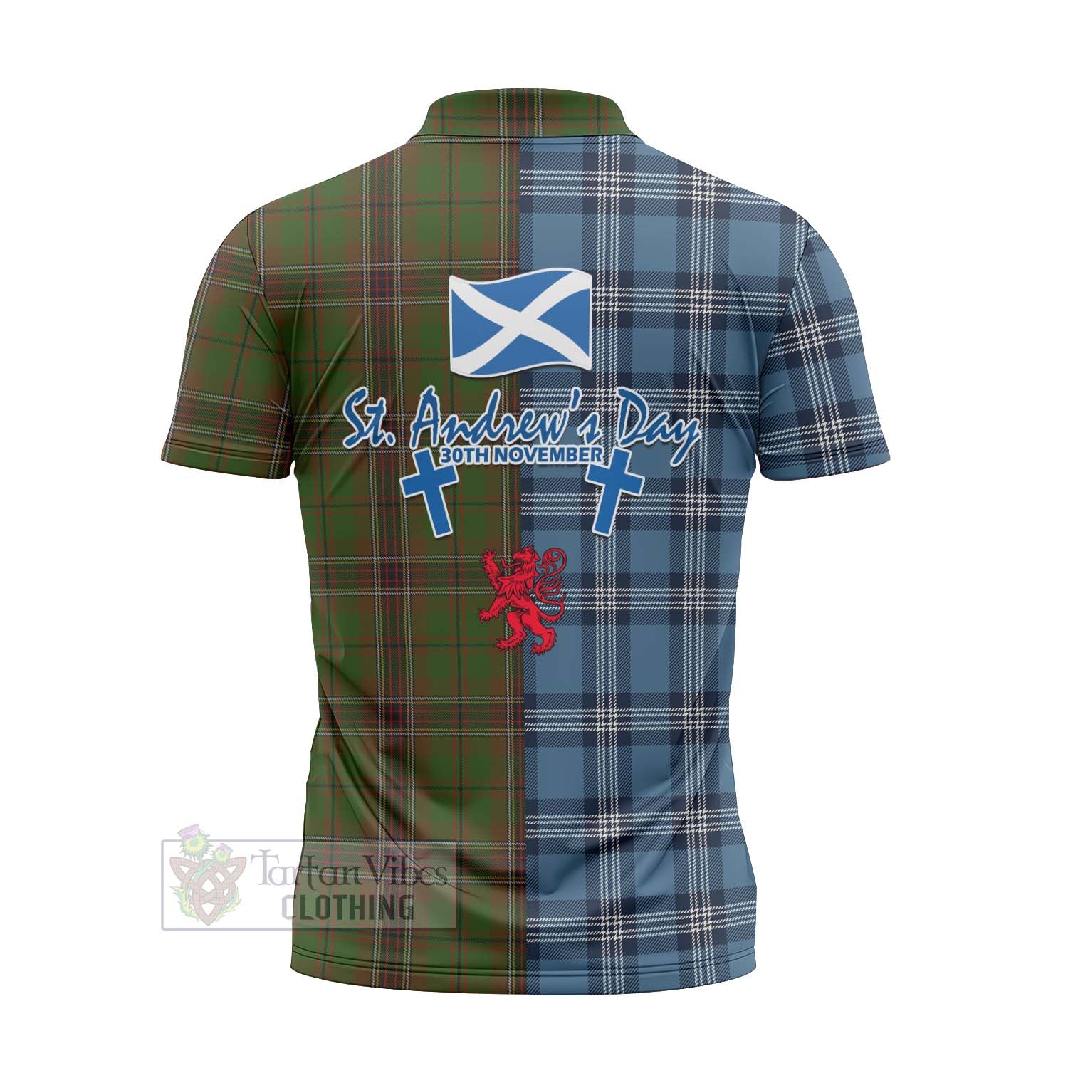 Murphy Tartan Zipper Polo Shirt Happy St. Andrew's Day Half Tartan Style - Tartan Vibes Clothing