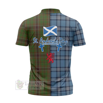 Murphy Tartan Zipper Polo Shirt Happy St. Andrew's Day Half Tartan Style - Tartan Vibes Clothing