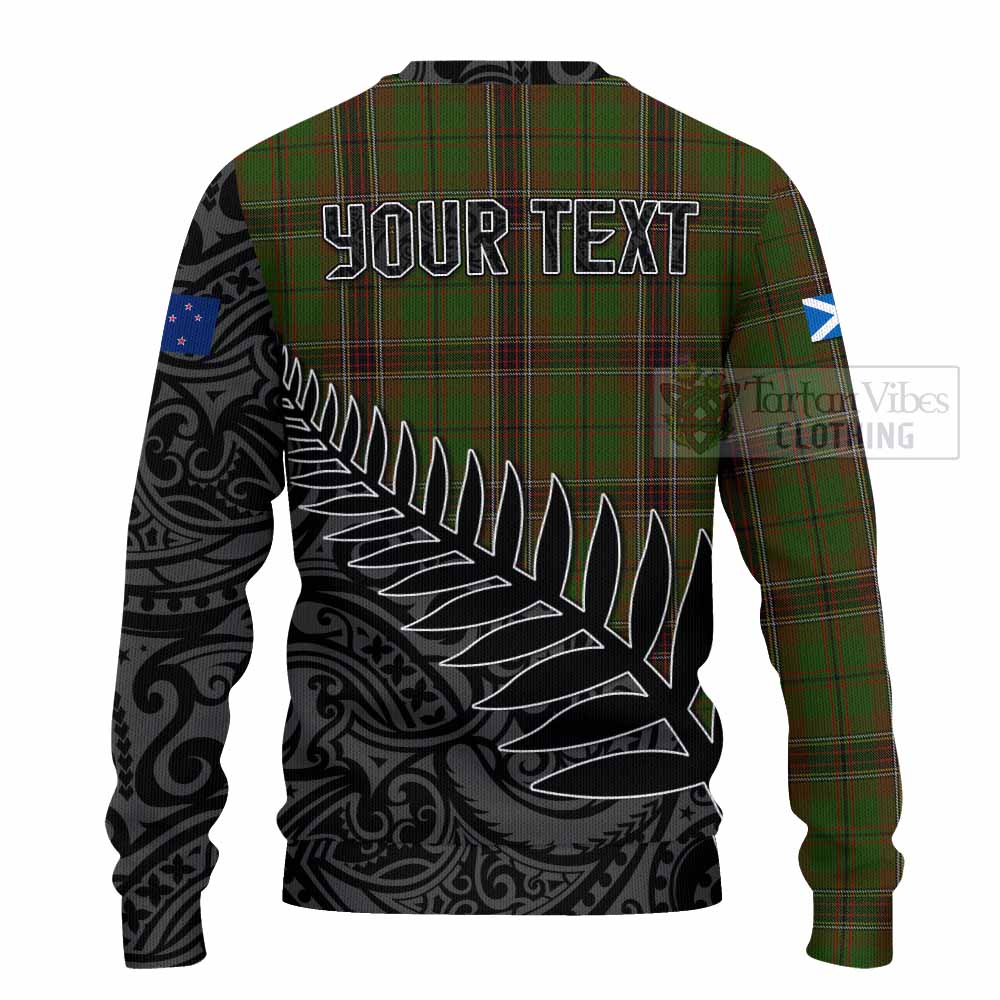 Murphy Crest Tartan Knitted Sweater with New Zealand Silver Fern Half Style - Tartan Vibes Clothing