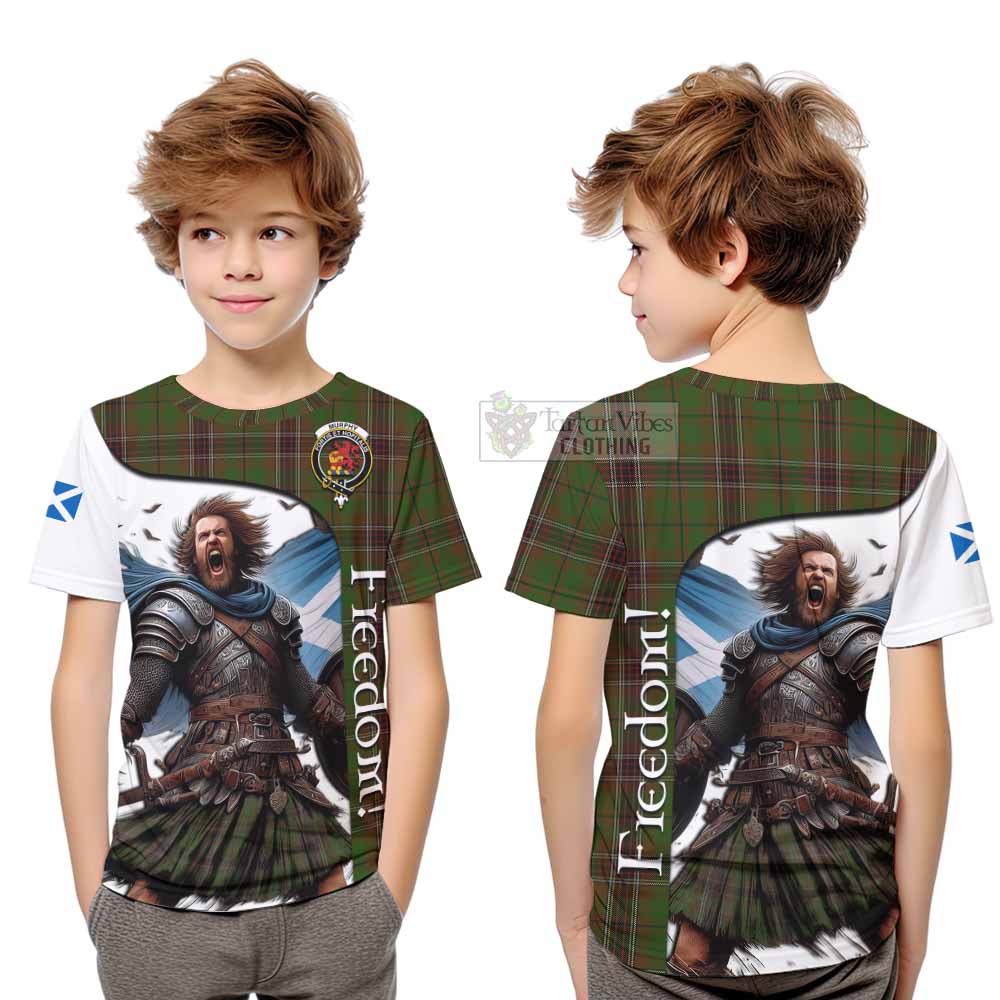 Tartan Vibes Clothing Murphy Crest Tartan Kid T-Shirt Inspired by the Freedom of Scottish Warrior