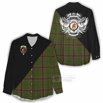 Murphy Tartan Women's Casual Shirt with Family Crest and Military Logo Style - Tartan Vibes Clothing