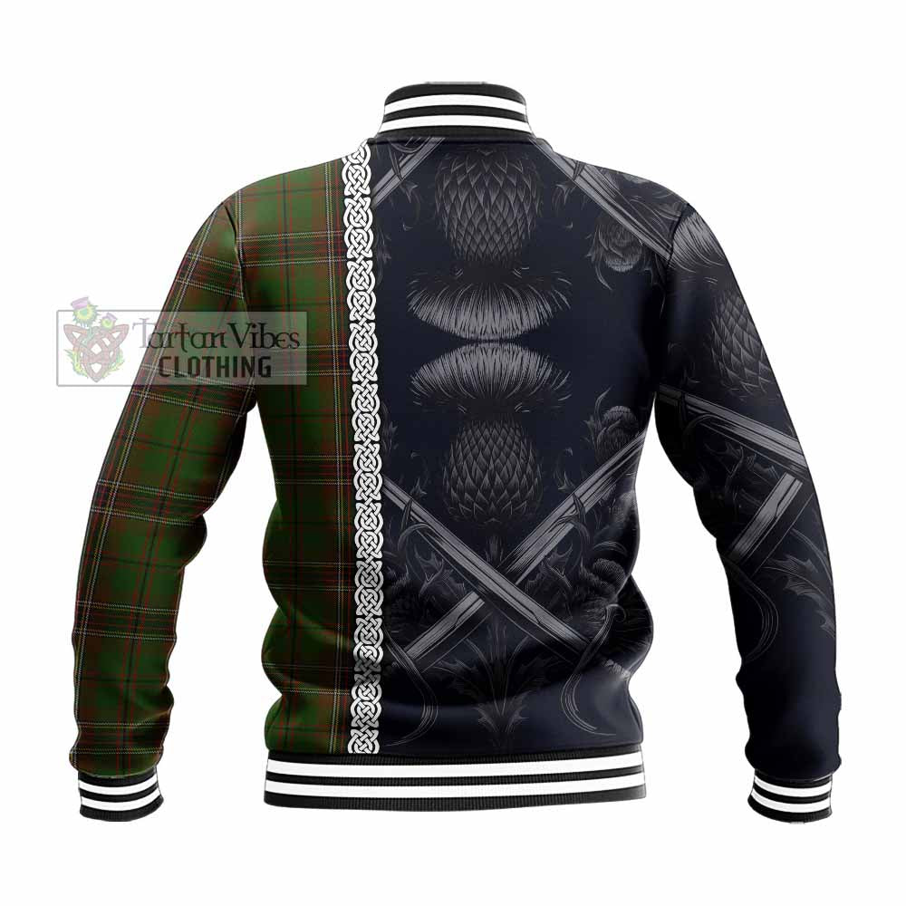 Murphy Tartan Baseball Jacket with Family Crest Cross Sword Thistle Celtic Vibes - Tartan Vibes Clothing