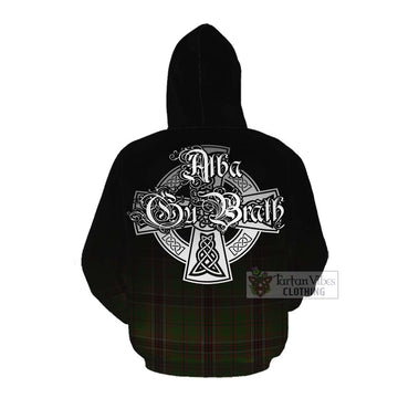 Tartan Vibes Clothing Murphy Tartan Cotton Hoodie Featuring Alba Gu Brath Family Crest Celtic Inspired