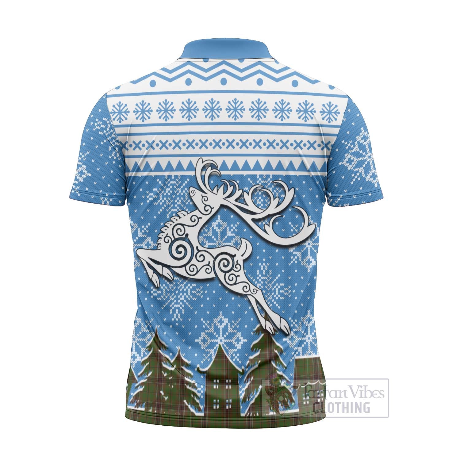 Murphy Clan Christmas Zipper Polo Shirt Celtic Reindeer Style - Tartan Vibes Clothing