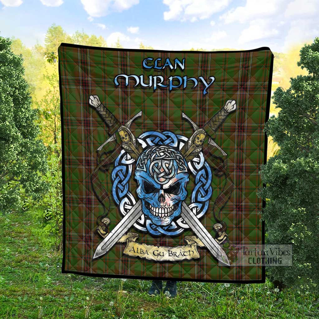 Murphy Tartan Quilt with Celtic Skull Alba Gu Brath Style - Tartan Vibes Clothing