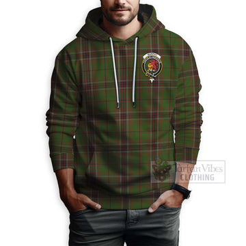 Murphy Tartan Hoodie with Family Crest and Bearded Skull Holding Bottles of Whiskey - Tartan Vibes Clothing