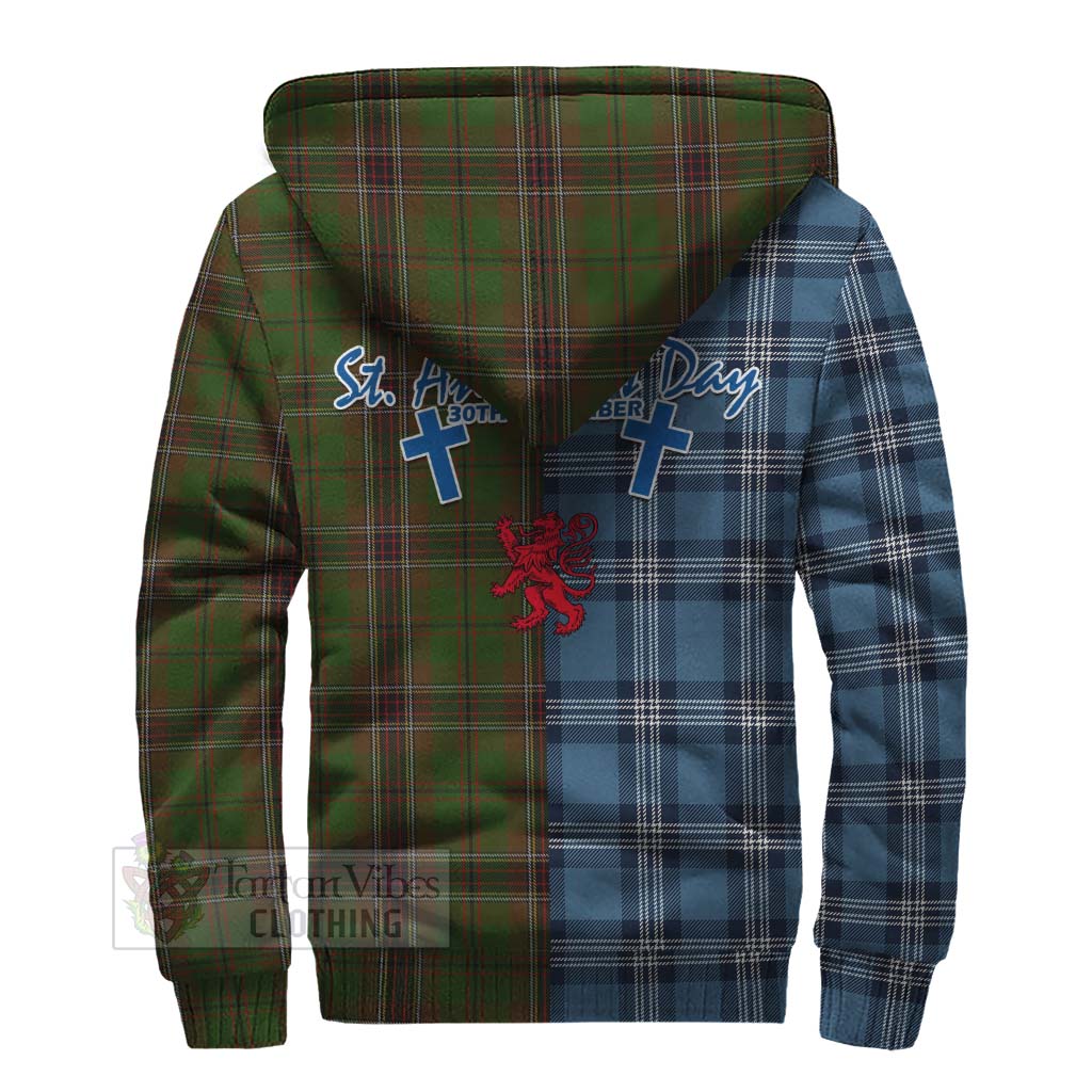 Murphy Tartan Sherpa Hoodie Happy St. Andrew's Day Half Tartan Style - Tartan Vibes Clothing