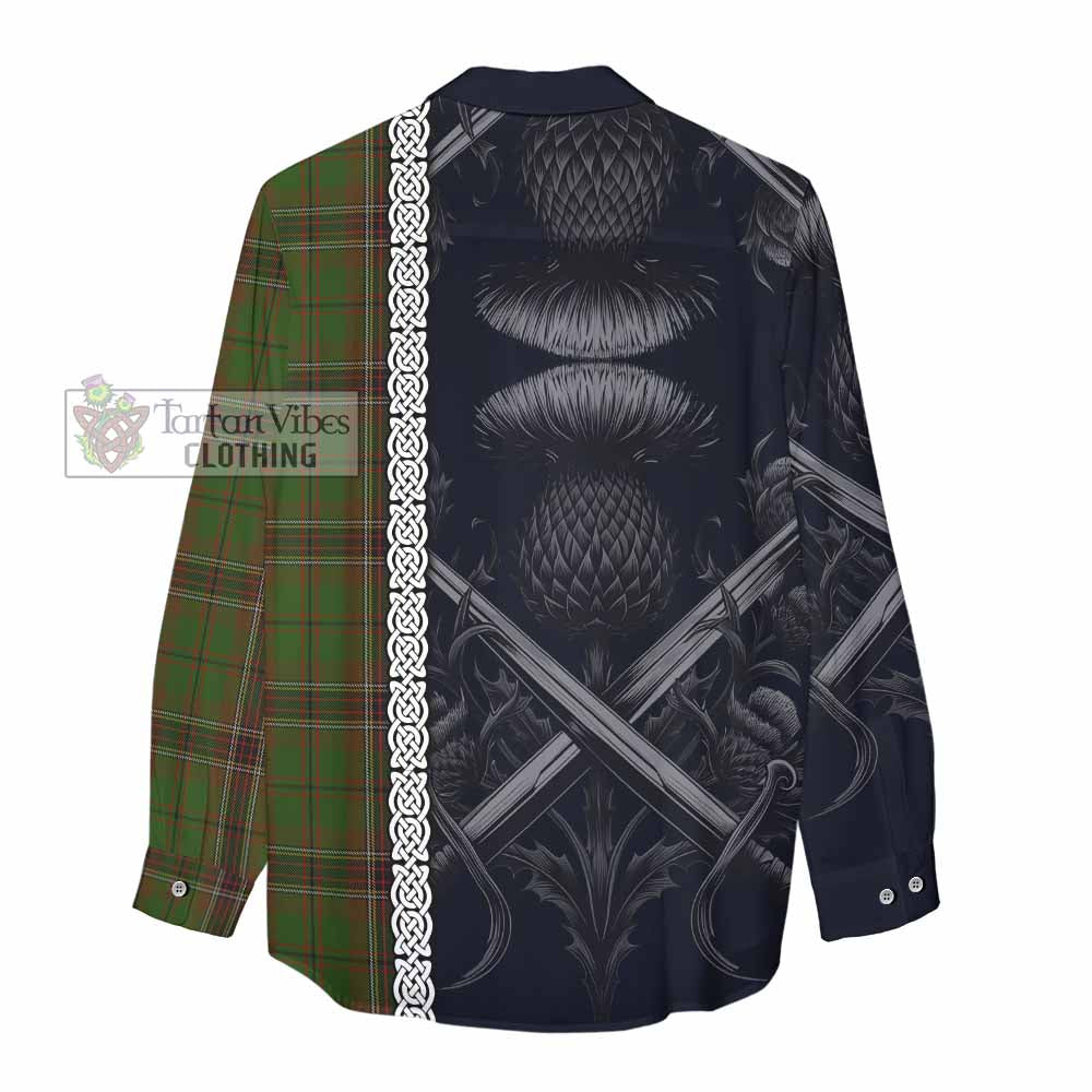 Murphy Tartan Women's Casual Shirt with Family Crest Cross Sword Thistle Celtic Vibes - Tartan Vibes Clothing