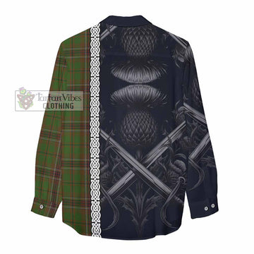 Murphy Tartan Women's Casual Shirt with Family Crest Cross Sword Thistle Celtic Vibes - Tartan Vibes Clothing