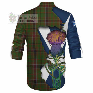 Tartan Vibes Clothing Murphy Tartan Family Crest Ghillie Kilt Shirt Scottish Thistle Celtic Inspired