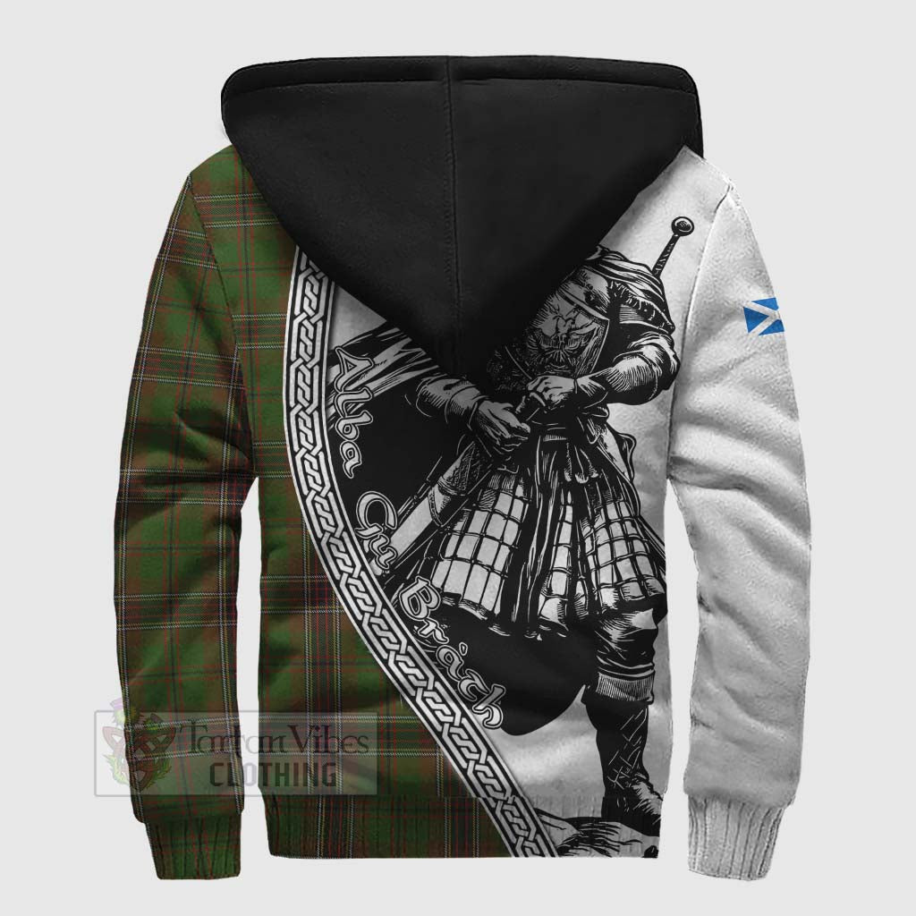 Murphy Tartan Clan Crest Sherpa Hoodie with Highlander Warrior Celtic Style - Tartan Vibes Clothing