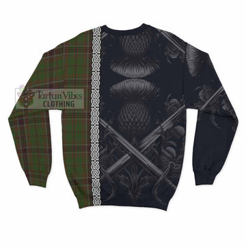 Murphy Tartan Sweatshirt with Family Crest Cross Sword Thistle Celtic Vibes - Tartan Vibes Clothing