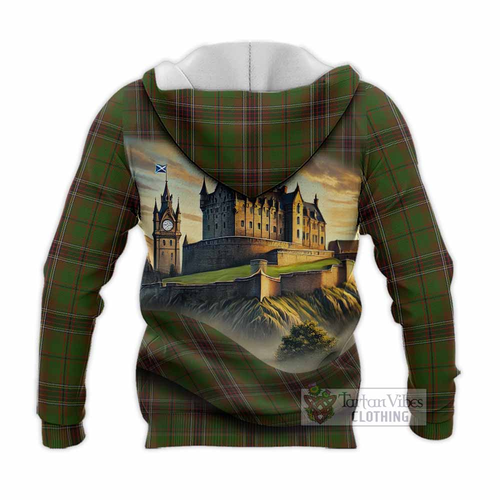 Murphy Tartan Family Crest Knitted Hoodie with Scottish Ancient Castle Style - Tartan Vibes Clothing