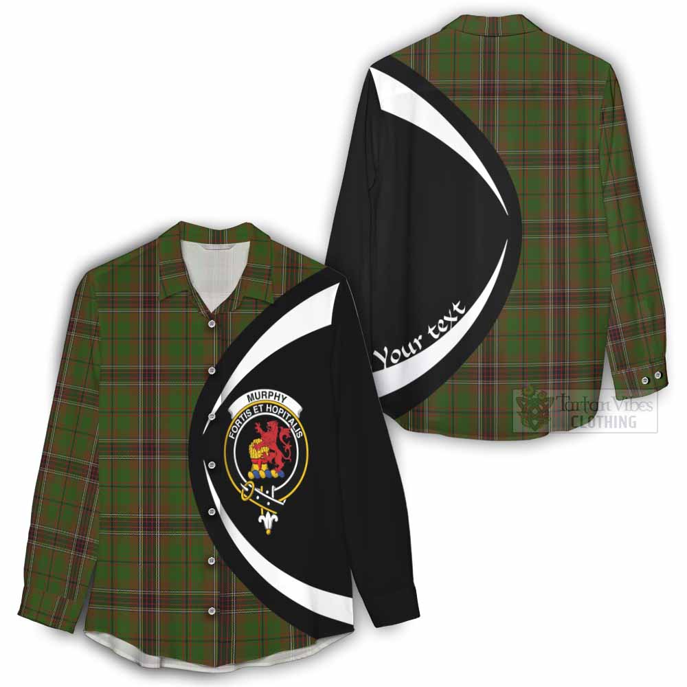 Murphy Tartan Women's Casual Shirt with Family Crest Circle Style - Tartan Vibes Clothing